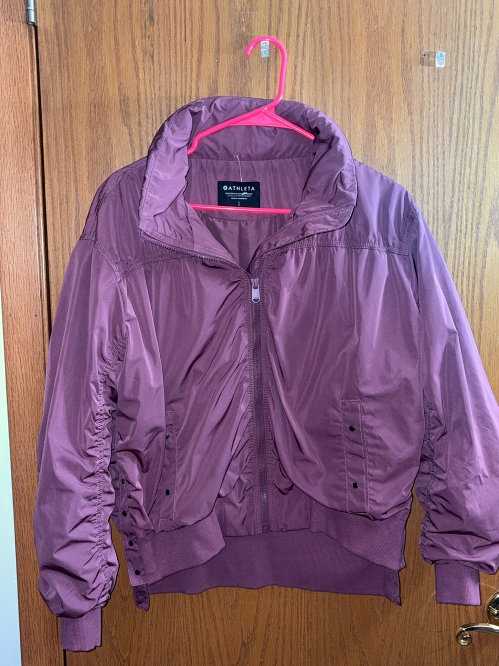 Athleta Mauve Bomber-Style Lightweight Jacket